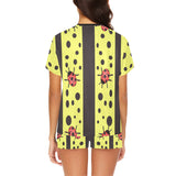 Laser Lemon Ladybugs Women's Short Pajama Set (Sets 01)