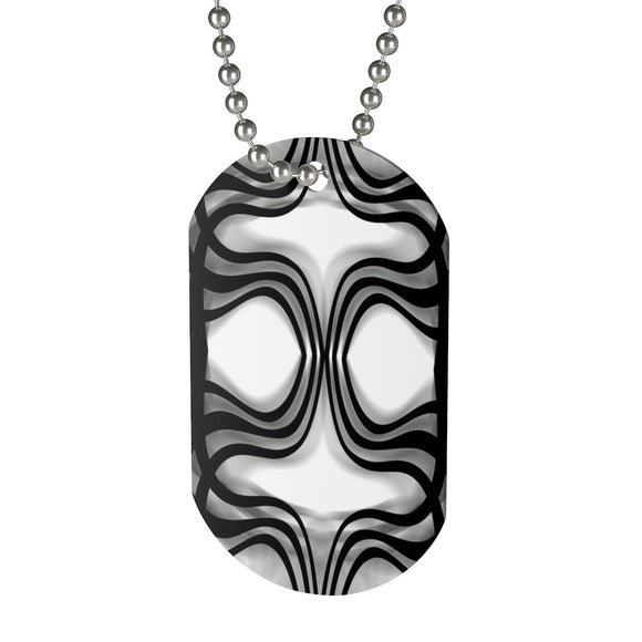 Nobel Squiggly Lines Dog Tag