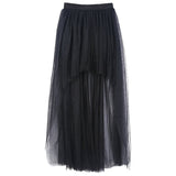 Plus Size High Waist Floor-Length Skirt Women Irregular Mesh Tutu Ball Gown