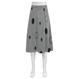 Black Polka Dots Mnemosyne Women's Crepe Skirt (Model D16)