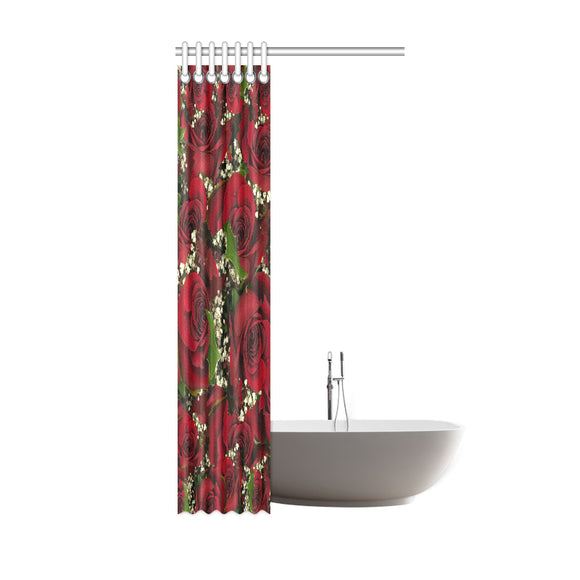 Carmine Roses Shower Curtain 36