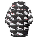 Men Hoodie Sweatshirts Long Sleeve 3D JORDAN 23 Classic Shoes Print Hip Hop Streetwear Pullover Jacket
