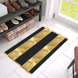 Black Gold Stripes Doormat 30"x18"