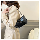 Women's Soft PU Leather Texture High End Solid Single Shoulder Bag