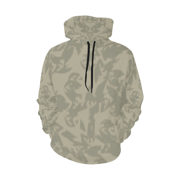 Eagle Taupe Gray All Over Print Hoodie (for Women)
