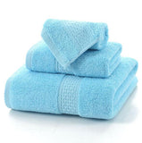 3pcs Solid Color 100% Cotton Bath Terry Towels