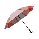 Shades of Red Patchwork Semi-Automatic Foldable Umbrella