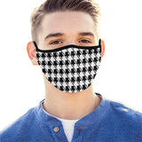 Black White Houndstooth Mouth Mask