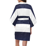 Blue White Stripes Kimono Robe