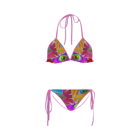 Eyeflowers Collage Custom Bikini Swimsuit