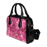 Dark Pink Flowers Shoulder Handbag (Model 1634)