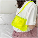 Women's Transparent Jelly Candy Colored PVC French Underarm Baguette