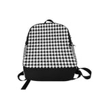Black White Houndstooth Fabric Backpack for Adult (Model 1659)
