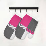 Monochrome Pink Tiles Oven Mitt (Two Pieces)