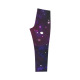 Midnight Blue Purple Galaxy Capri Legging (Model L02)
