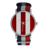 Red White Stripes Nylon Strap Watch (Model 215)