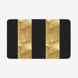 Black Gold Stripes Microfiber Chevron Non-Slip Soft Kitchen Mat Bath Rug Doormat