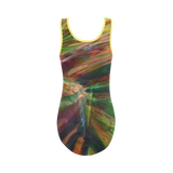 Abstract Colorful Glass Vest One Piece Swimsuit (Model S04)
