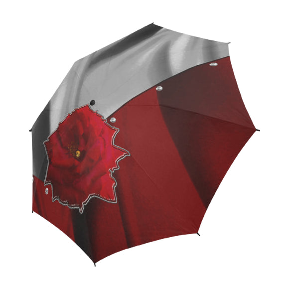 Two Tone Silk Rose Semi-Automatic Foldable Umbrella (Model U05)