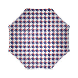 Red White Blue Houndstooth Foldable Umbrella