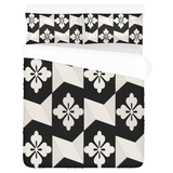 Black White Tiles 3-Pieces Bedding Set