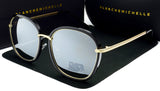 Blanche Michelle Square Polarized Women Designer UV400 Gold Frame Mirror Sunglasses