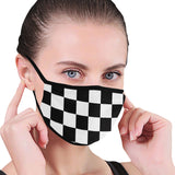 Black White Checkered Mouth Mask