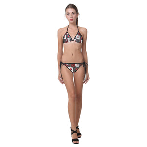 Burnt Crimson Flora Custom Bikini Swimsuit (Model S01)