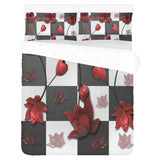 Burnt Crimson Flora 3-Piece Bedding Set