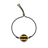 Black Gold Stripes Cord Bracelet