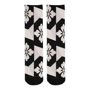 Black White Tiles Trouser Socks