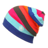 Outdoor Beanies Cap Casual Striped Knitted Hat Headwear Snowboarding Skiing