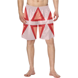 Shades of Red Patchwork Men's Swim Trunk (Model L21)