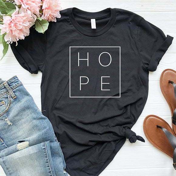 Women Faith Hope Love Christian T-shirt Short Sleeve Cotton Top