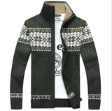 Men's Sweater Coat Jackets Zipper Thick Warm Knitwear Cardigan