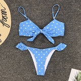 Womens Dot Print Bikini Push-up Swimwear Brazilian Biquinis Maillot De Bain