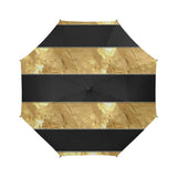 Black Gold Stripes Semi-Automatic Foldable Umbrella (Model U05)