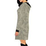 Eagle Taupe Gray All Over Print Hoodie Mini Dress (Model H27)