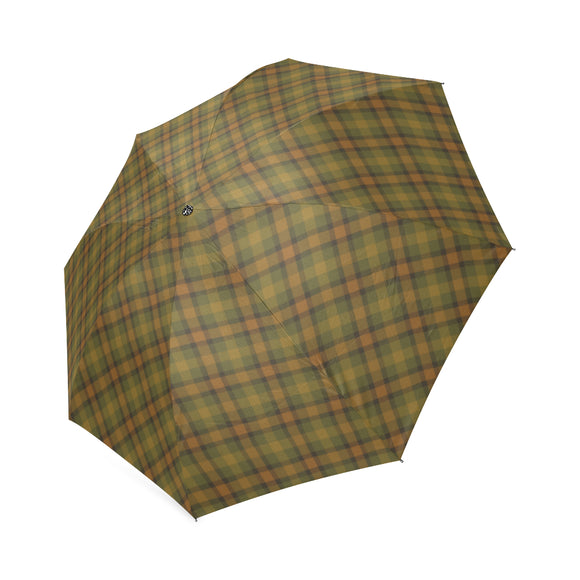 Gold Olive Plaid Foldable Umbrella