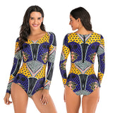 Women Diving One Piece Swimsuit Long Sleeve Swimwear Surfing Rashguard