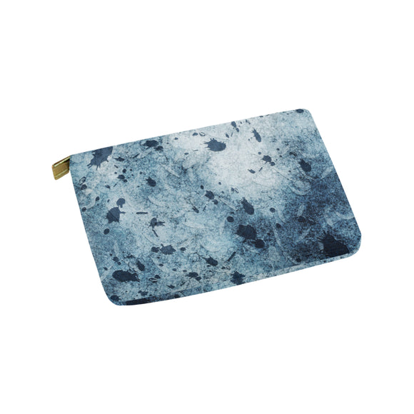 Water Blue Splatter Carry-All Pouch 9.5''x6''