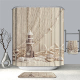 3D Printing Beach Bathroom Waterproof Polyester Fabric Shower Bath Curtain Hooks