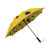 Black Polka Dots Semi-Automatic Foldable Umbrella