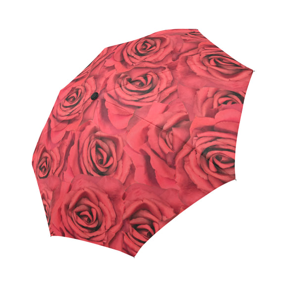 Radical Red Roses Auto-Foldable Umbrella