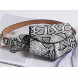 Kovenly Women Serpentine Fanny Pack Waist Chest Mini PU Leather Small Shoulder Belt Bag