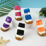 Pet Paw Wear Hollow Teddy Shoes Breathable Mesh 4pcs