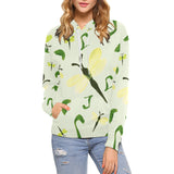 Olivine Dell Dragonflies All Over Print Hoodie for Women (USA Size) (Model H13)
