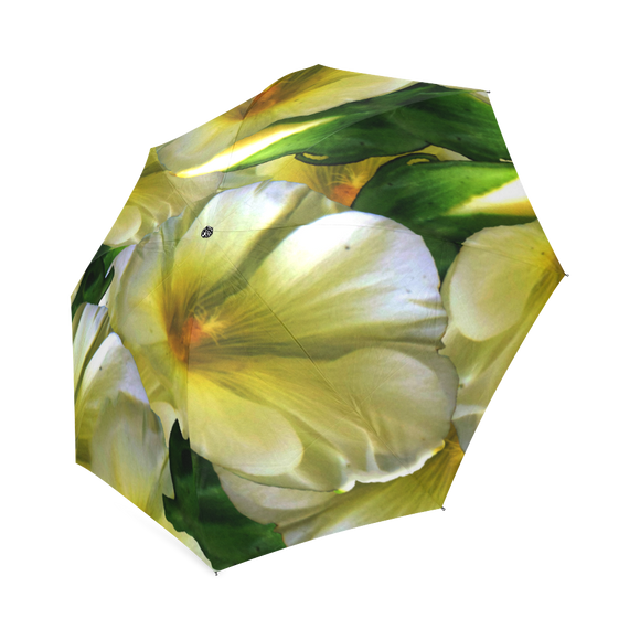Elegant in Cream Flowers Foldable Umbrella