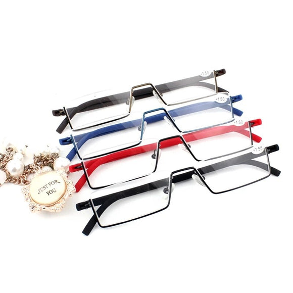 Reading Glasses Light TR90 Half Frame Rimless Prescription Eyewear