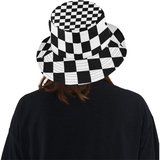 Black White Checkers All Over Print Bucket Hat